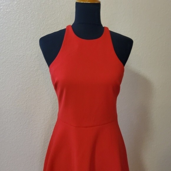 Likely Fit & Flare Sleeveless Mini Dress Size 8 Red - Picture 2 of 7